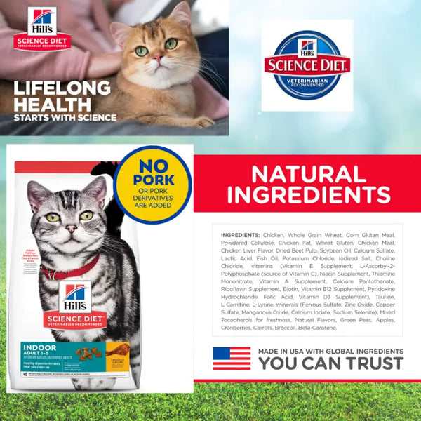 Hills Science Diet Adult Indoor Chicken Dry Cat Food Pawpy Kisses