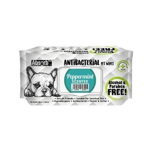 3 FOR 11 Absorb Plus AntiBacterial Pet Wipes 80pcs Peppermint