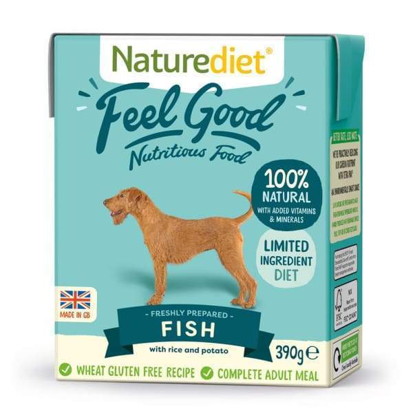 BUY 3 FREE 1 Naturediet Feel Good Fish Wet Dog Food 390g Pawpy Kisses