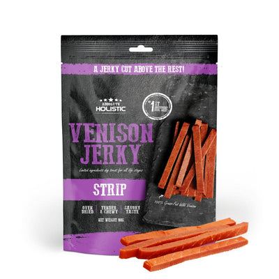 Absolute Holistic Absolute Holistic Oven-Baked Grain-Free Venison Strip Jerky Dog Treats 100g Dog Food & Treats