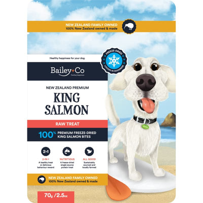 Bailey+Co Bailey+Co New Zealand Premium King Salmon Freeze-Dried Raw Dog Treats 70g Dog Food & Treats