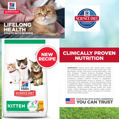 Hills $36.80 Buy 1 Get 1 Free Hill’s Science Diet Kitten Chicken Recipe Dry Cat Food 3.5lbs Cat Food & Treats