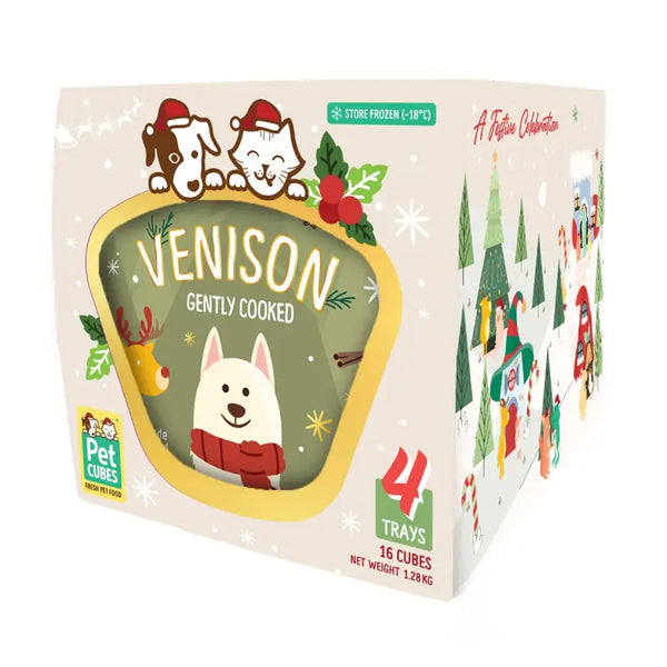 Pet Cubes [5% OFF] PetCubes Gently Cooked Festive Venison for Dogs 1.28KG Dog Food & Treats