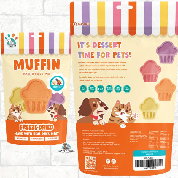 Singapaw Singapaw Freeze Dried MUFFIN with Real Duck Meat Treats For Dogs & Cats 100g (5 Flavours Available) Dog Food & Treats