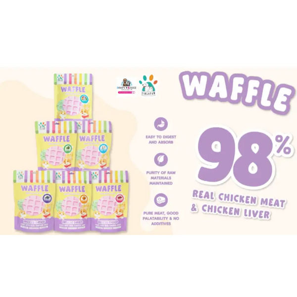 Not specified 20% off Singapaw Freeze Dried Waffle Dessert Treats for Dogs and Cats Premium Rich Milk Lactose Free Contains Real Meat 120g