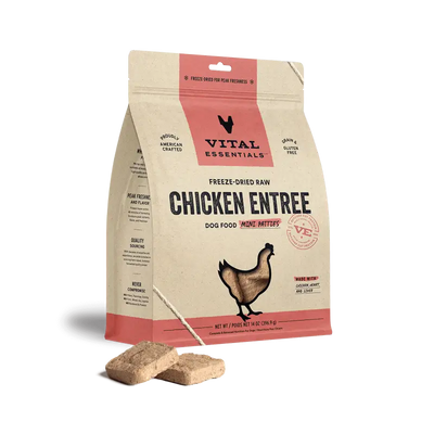 Not specified [Save 9% *] Vital Essentials® Freeze-Dried Raw Chicken Entree Dog Food Mini Patties 14oz Dog Food & Treats