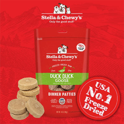 Stella & Chewy’s Stella & Chewy’s Duck Duck Goose Dinner Patties Raw Freeze-Dried Dog Food (2 Sizes) Dog Food & Treats