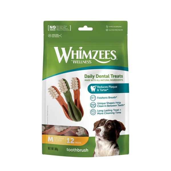 Whimzees Whimzees Toothbrush Natural Dog Treats 360g (5 Sizes) Dog Food & Treats