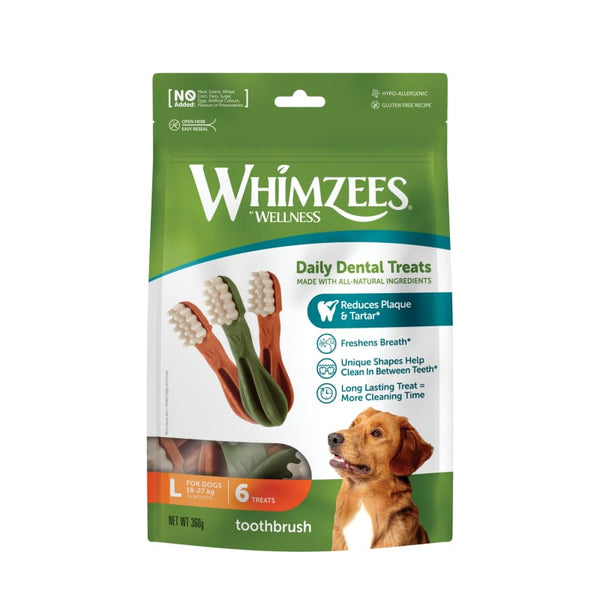 Whimzees Whimzees Toothbrush Natural Dog Treats 360g (5 Sizes) Dog Food & Treats