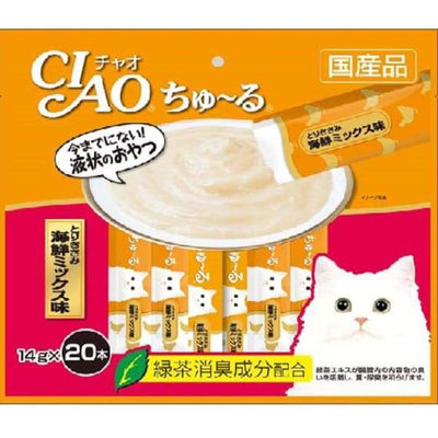 Ciao Ciao ChuRu Chicken Fillet Seafood Liquid Cat Treat 280g(14gx20) Cat Food & Treats