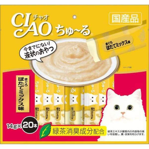 Ciao ChuRu 20p Tuna Scallop Mix Cat Treat 280g 14gx20 Pawpy