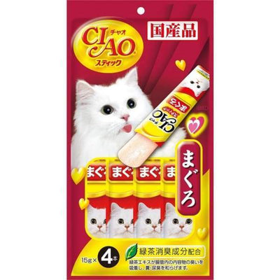 Ciao Ciao Stick Maguro Tuna In Jelly Cat Treat 60g (15gx4) Cat Food & Treats