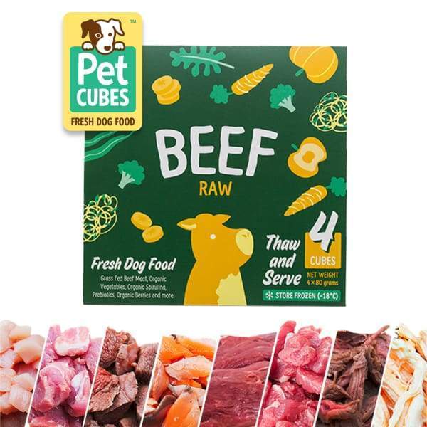 Pet Cubes [5% OFF + FREE BROTH*] Pet Cubes Beef Frozen Raw Dog Food 2.25kg Dog Food & Treats