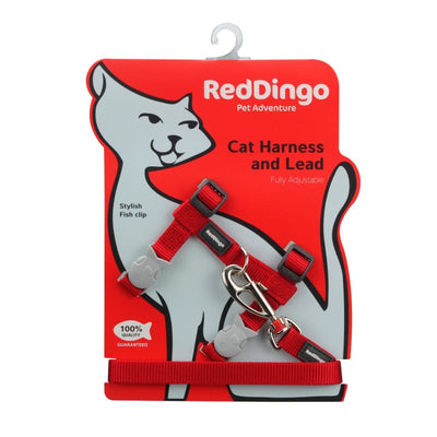 Red Dingo Red Dingo Classic Combo Red Cat Harness & Lead Cat Accessories