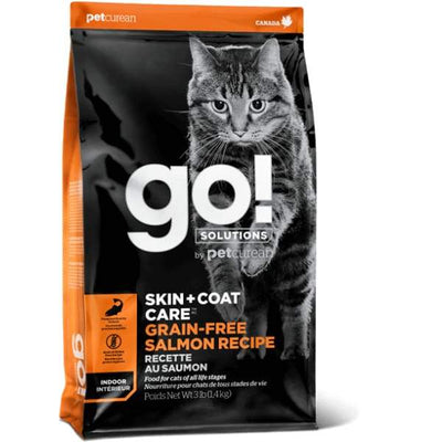 Go! GO! Solutions Skin & Coat Grain Free Salmon Recipe Dry Cat Food 3lb Cat Food & Treats