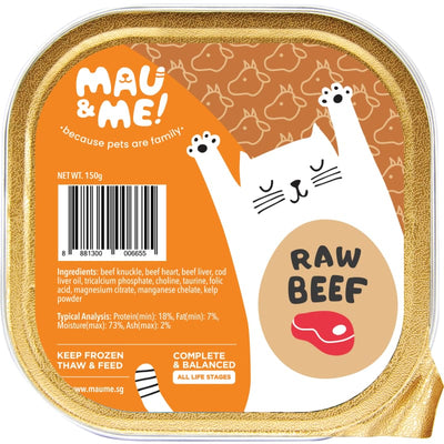 Mau Me Beef Frozen Raw Cat Food 1.2kg