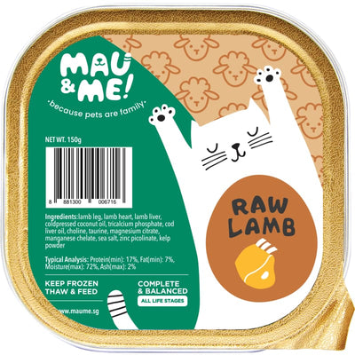 Mau Me Lamb Frozen Raw Cat Food 1.2kg