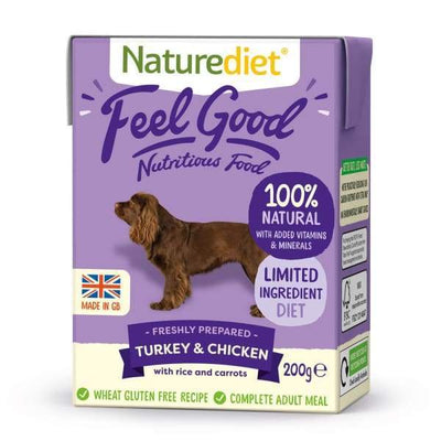 BUY 3 FREE 1 Naturediet Feel Good Turkey Chicken Wet Dog Food 200g