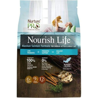 Nurture Pro [20% OFF + 2 X FREE TREATS*] Nurture Pro Nourish Life Alaskan Salmon Indoor Kitten & Adult Formula Dry Cat Food Cat Food &