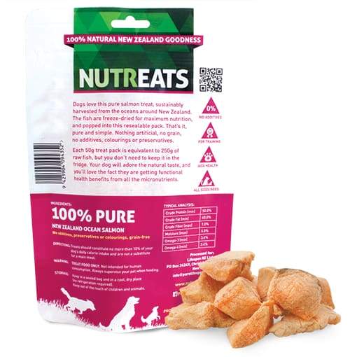 Nutreats Nutreats Freeze Dried Ocean Salmon Treats for Dogs 50g Dog Food & Treats