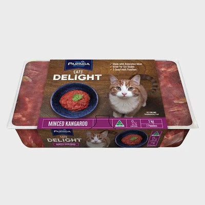 Paringa Paringa Cats Delight Minced Kangaroo Frozen Raw Food 1kg Cat Food & Treats