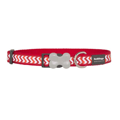 Red Dingo Red Dingo Bucklebone Reflective Ziggy Red Dog Collar (4 Sizes) Dog Accessories