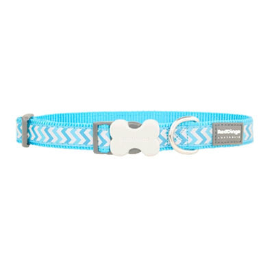 Red Dingo Red Dingo Bucklebone Reflective Ziggy Turquoise Dog Collar (4 Sizes) Dog Accessories