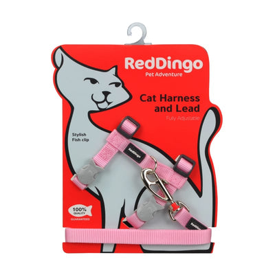 Red Dingo Red Dingo Classic Combo Pink Cat Harness & Lead Cat Accessories