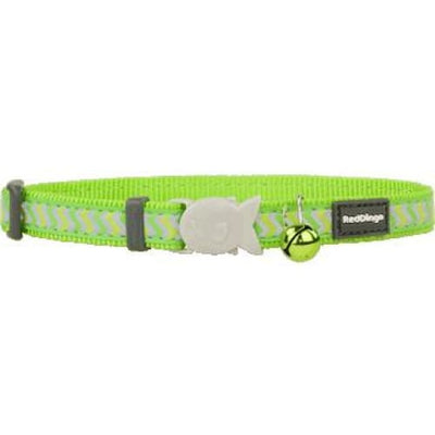 Red Dingo Red Dingo Reflective Ziggy Safety Lime Green Cat Collar Cat Accessories