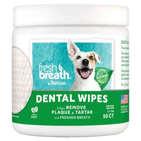 15 OFF Tropiclean Fresh Breath Dental Pet Wipes 50ct Pawpy Kisses