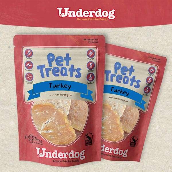 Underdog Underdog Turkey Air Dried Dog Treats 80g Dog Food & Treats