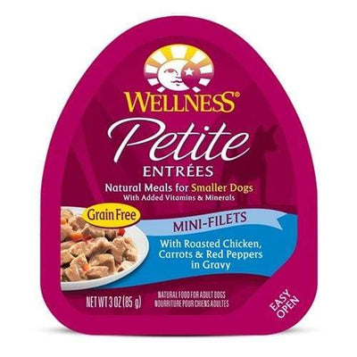 Wellness Wellness Small Breed Petite Entrees Roasted Chicken Carrot & Red Peppers In Gravy Mini-Filets Wet Dog Food 3oz Dog Food & Treats